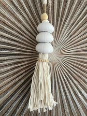 New Balinese Sea Urchin Shell Tassel - Coastal Home Decor - Boho Style Homewares
