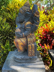 NEW Balinese Cast Concrete Ganesha Statue - Bali Ganesh Statue - Bali Garden Art