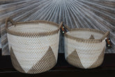 New Balinese Hand Woven Rattan Open Basket - 2 Sizes - Rattan Bali Basket