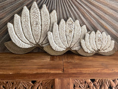 NEW Balinese Hand Crafted Shell Lotus Wall Art - Bali Shell Lotus Wall Art M