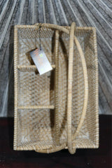 New Balinese Hand Woven Rattan 4 Compartment Caddy - Rattan Bali Basket