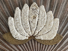 NEW Balinese Hand Crafted Shell Lotus Wall Art - Bali Shell Lotus Wall Art M