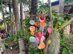 NEW Balinese Shell Windchime / Multi Colour - Bali Wind Chime - GREAT SOUND