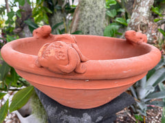 NEW Balinese Terracotta Frog Bowl or Pot - Bali Frog Pot or Water Bowl - Small