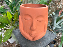 NEW Balinese Terracotta Face Pot - Bali Face Pot - Terracotta Bali Feature Pot