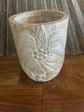 NEW Hand Carved Wooden Palm Tree Pot - BOHO Style  -  3 Colours Available