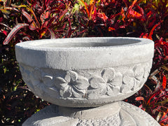 NEW BALINESE HAND CRAFTED & CARVED FRANGIPANI POT - BALI FRANGIPANI FEATURE POT