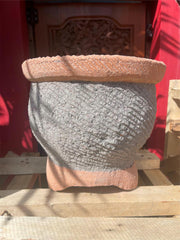 NEW Balinese Hand Crafted 2 Tone Cast Concrete Pot - Bali Feature Pot - Bali Pot