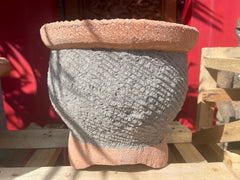 NEW Balinese Hand Crafted 2 Tone Cast Concrete Pot - Bali Feature Pot - Bali Pot