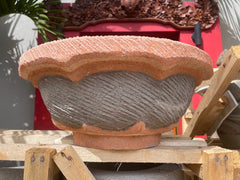 NEW Balinese Hand Crafted 2 Tone Cast Concrete Pot - Bali Feature Pot - Bali Pot