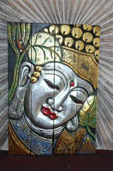 Balinese Hand Carved Wood Hinged Buddha Wall Panel - Bali Buddha Wall Panel 60cm