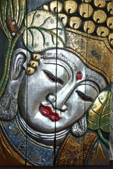 Balinese Hand Carved Wood Hinged Buddha Wall Panel - Bali Buddha Wall Panel 60cm
