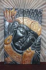 Balinese Hand Carved Wood Hinged Buddha Wall Panel - Bali Buddha Wall Panel 60cm