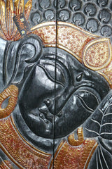 Balinese Hand Carved Wood Hinged Buddha Wall Panel - Bali Buddha Wall Panel 60cm