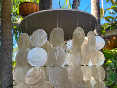 NEW Balinese Capiz Shell Windchime / Mobile - Bali Shell Windchime 30cm wide