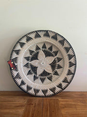 NEW Bali Woven Rattan Platter with Motif - Balinese Woven Rattan Wall Art 40cm