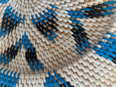 NEW Bali Woven Rattan Platter with Motif - Balinese Woven Rattan Wall Art 40cm