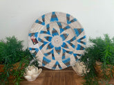 NEW Bali Woven Rattan Platter with Motif - Balinese Woven Rattan Wall Art 40cm
