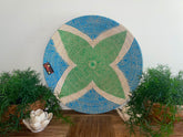 NEW Bali Woven Rattan Platter with Motif - Balinese Woven Rattan Wall Art 50cm