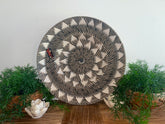 NEW Bali Woven Rattan Platter with Motif - Balinese Woven Rattan Wall Art 50cm