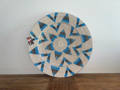 NEW Bali Woven Rattan Platter with Motif - Balinese Woven Rattan Wall Art 50cm