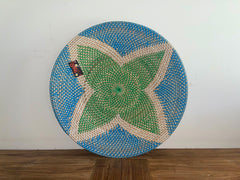 NEW Bali Woven Rattan Platter with Motif - Balinese Woven Rattan Wall Art 50cm