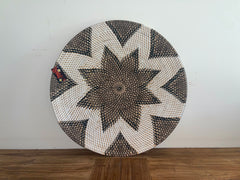 NEW Bali Woven Rattan Platter with Motif - Balinese Woven Rattan Wall Art 50cm