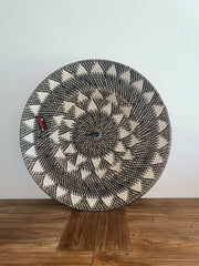 NEW Bali Woven Rattan Platter with Motif - Balinese Woven Rattan Wall Art 50cm