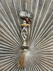 NEW Balinese Timber WELCOME Sign Rowboat/Driftwood/Shells