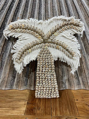 Hand Crafted Balinese Palm Tree Wall Art w/Shell Trim - Bali Palm Tree Wall Art