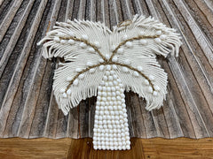 Hand Crafted Balinese Palm Tree Wall Art w/Shell Trim - Bali Palm Tree Wall Art