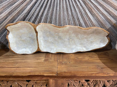 Balinese Hand Crafted Teak & Capiz Shell Divided Bowl / Platter - Bali Platter