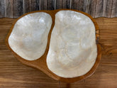 Balinese Hand Crafted Teak & Capiz Shell Divided Bowl / Platter - Bali Platter S