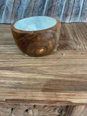 Balinese Hand Crafted Teak & Capiz Shell Bowl / Platter - Bali Teak Wood Bowl