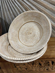Balinese Hand Woven Rattan Open Basket 2 colours available - Rattan Bali Basket