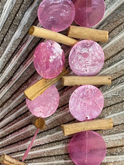 NEW Balinese Capiz Shell with Stick Hanging Strand / Mobile - Shell Decor Hanger