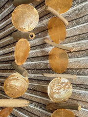 NEW Balinese Capiz Shell with Stick Hanging Strand / Mobile - Shell Decor Hanger