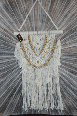 NEW Balinese Handmade Macrame Wall Decor w/wood bead - Stunning Macrame Wall Art