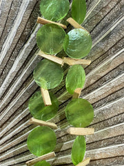 NEW Balinese Capiz Shell with Stick Hanging Strand / Mobile - Shell Decor Hanger