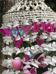 NEW Balinese Shell & Butterfly Windchime / Mobile - Bali Shell Mobile / Chime