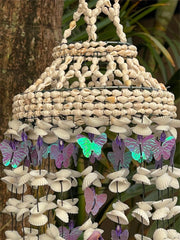 NEW Balinese Shell & Butterfly Windchime / Mobile - Bali Shell Mobile / Chime