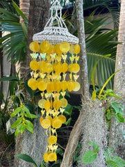 NEW Balinese Capiz Shell & Butterfly Windchime / Mobile - Bali Shell Windchime