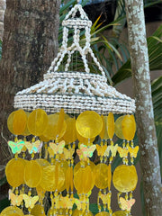 NEW Balinese Capiz Shell & Butterfly Windchime / Mobile - Bali Shell Windchime