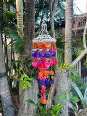NEW Balinese Capiz Shell & Butterfly Windchime / Mobile - Bali Shell Windchime