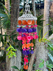 NEW Balinese Capiz Shell & Butterfly Windchime / Mobile - Bali Shell Windchime