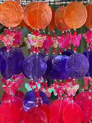 NEW Balinese Capiz Shell & Butterfly Windchime / Mobile - Bali Shell Windchime