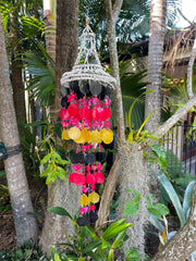 NEW Balinese Capiz Shell & Butterfly Windchime / Mobile - Bali Shell Windchime