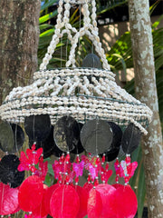 NEW Balinese Capiz Shell & Butterfly Windchime / Mobile - Bali Shell Windchime