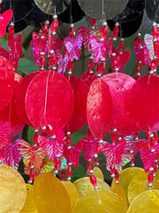 NEW Balinese Capiz Shell & Butterfly Windchime / Mobile - Bali Shell Windchime