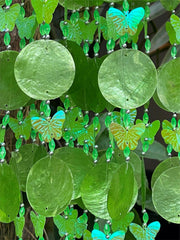 NEW Balinese Capiz Shell & Butterfly Windchime / Mobile - Bali Shell Windchime